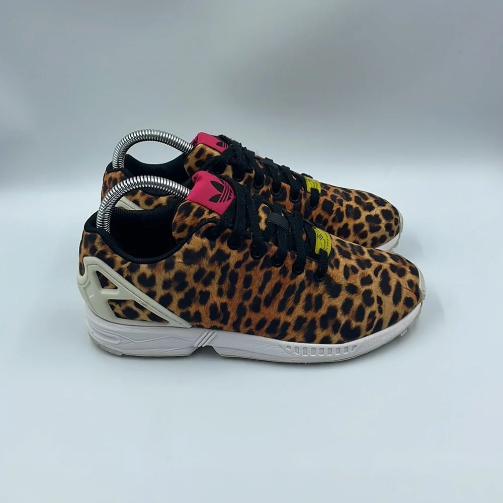 Adidas Zx Flux Cheetah Print Shoes, Women’s sz‎ 6.5